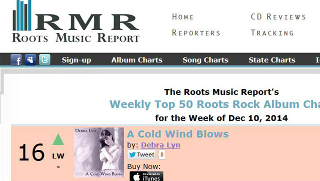 A Cold Wind Blows #16 on the Roots Music Report